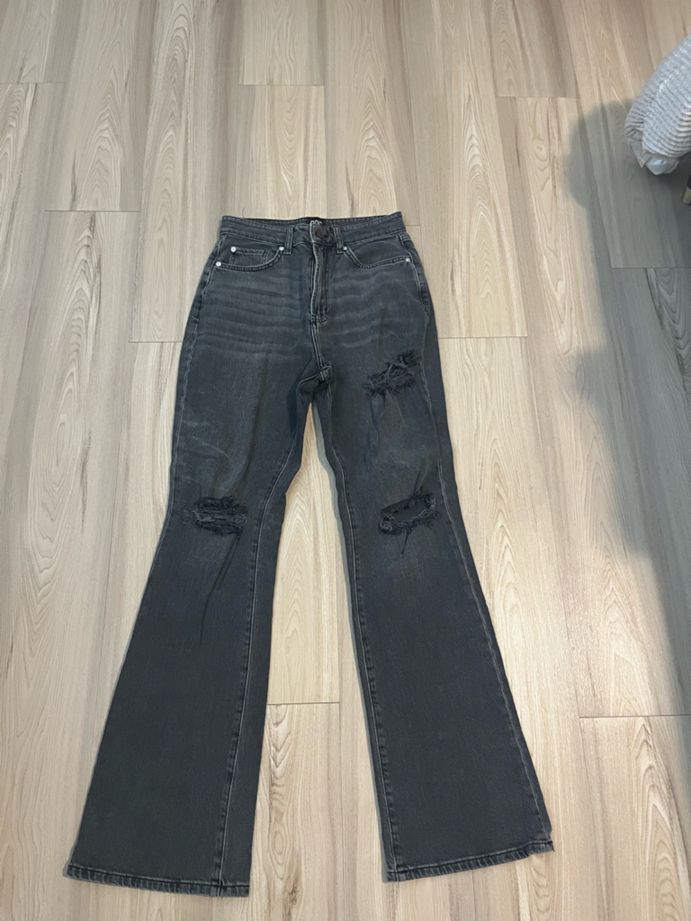 BDG Black Distressed Flare Jeans